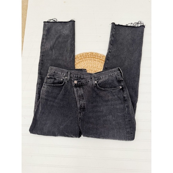 AGOLDE Criss Cross Straight High Rise Jeans in shambles black - Picture 3 of 13